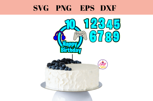 3D Cake Topper Layered Gaming SVG