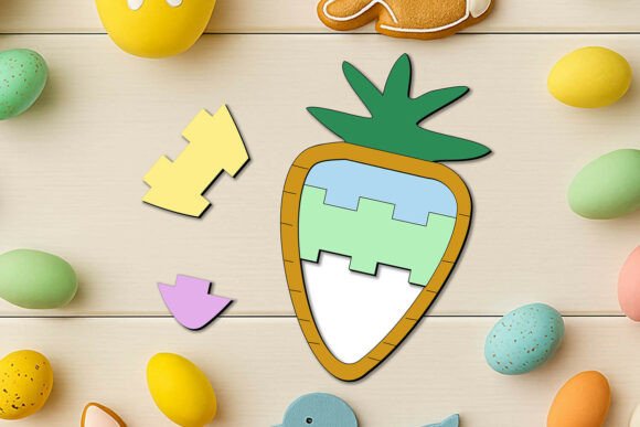 Block Laser SVG Puzzle Carrot Easter Kid