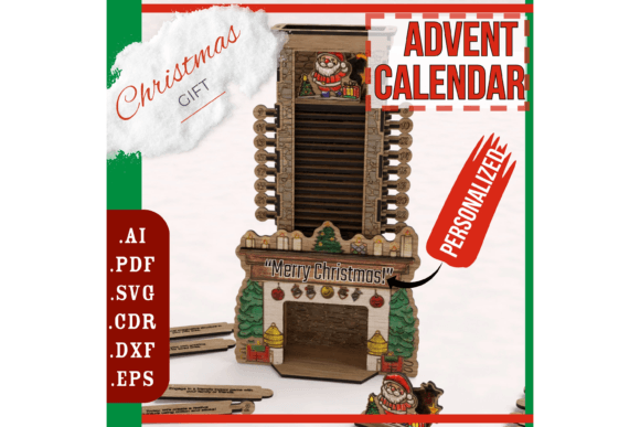 Christmas Advent Calendar Laser Cut File