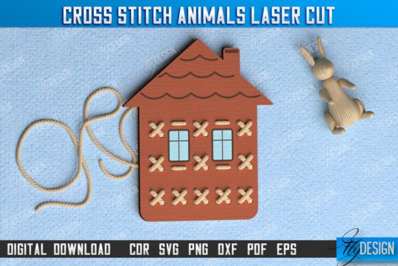 Cross Stitch House Montessori Lacing – A Versatile Educational Toy for Laser Cutting Projects