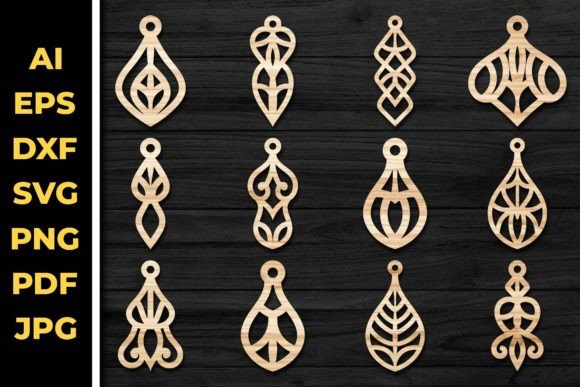 Earrings Jewelry Laser Cut Svg Bundle 62