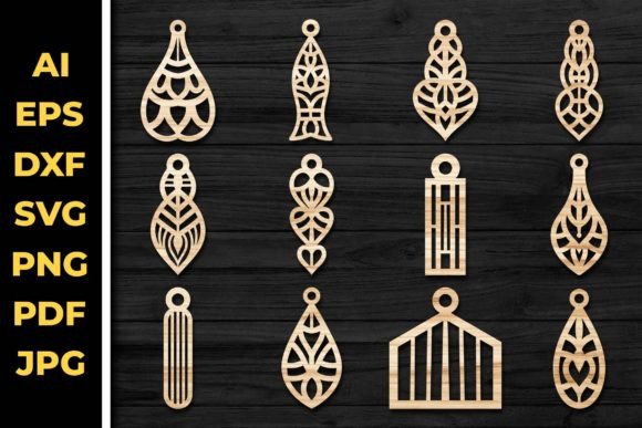 Earrings Jewelry Laser Cut SVG Bundle 65