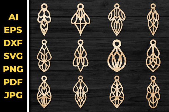 Earrings Jewelry Laser Cut Svg Bundle 70