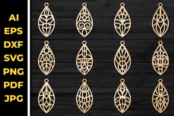 Earrings Jewelry Laser Cut Svg Bundle 72