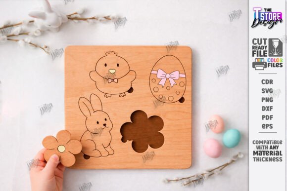 Easter Kids Puzzle Laser Cut Bunny SVG Guide