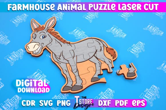 Farmhouse Puzzle Donkey Shape Puzzle: A Versatile Creative Resource for Makers and Educators