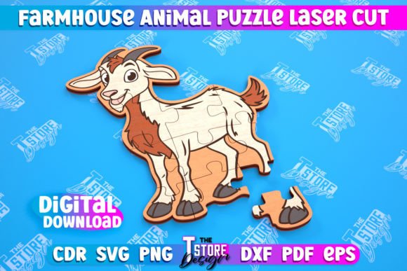 Farmhouse Puzzle Goat Shape Puzzle CNC: A Practical Design Resource for Laser Cutting Projects