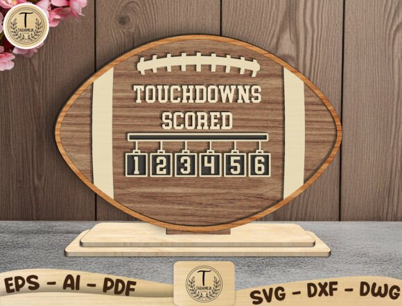 Football Score Tracker SVG: Elevating Game Day Décor with Layered Design