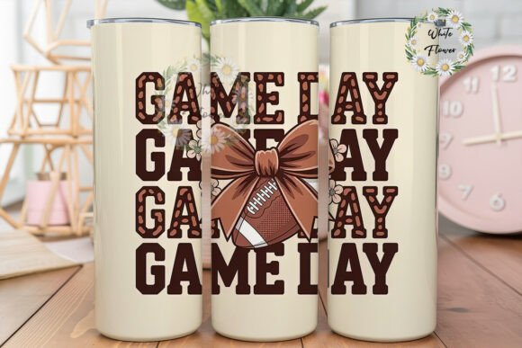 Game Day Football Bow 20oz Tumbler: A Customizable Drinkware Option for Enthusiasts and Crafters
