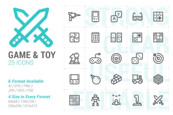 Game Toy Strong Line Icon: A Versatile Design Asset for Modern Creatives