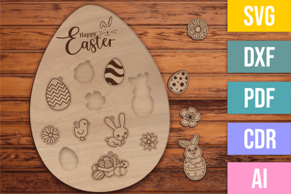 Laser Cut File - Easter Egg Puzzle