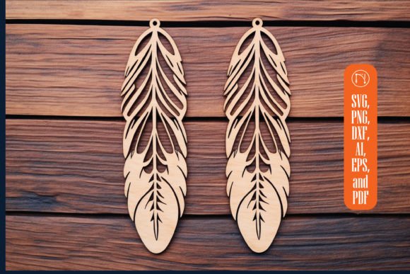 Lasercut Feather Earring SVG Bundle