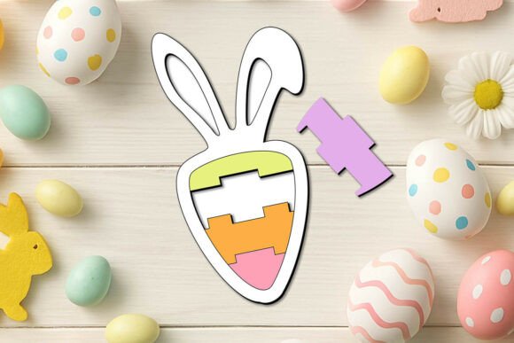 Lego Block Carrot Bunny Ear Easter Puzzl