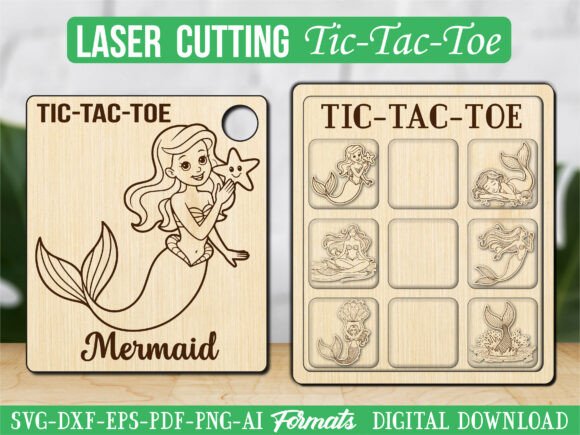 Mermaid Starfish Tic Tac Toe Puzzle Game