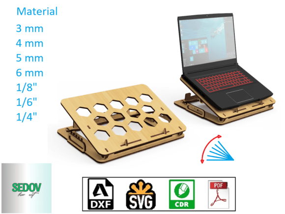 Practical Ergonomics: The Laser Cut Laptop Stand Adjustable Tilt