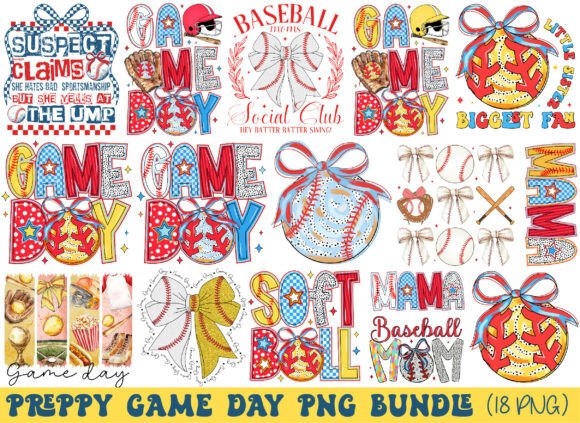 Preppy Game Day PNG Sublimation Bundle: Creative Fuel for Game-Themed Designs