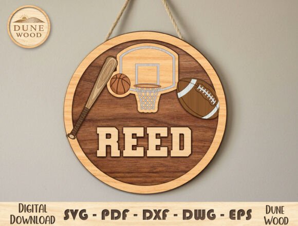 Sports Name Sign Layered SVG Guide