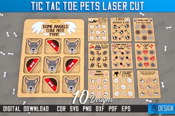 Tic Tac Toe Bundle Noughts and Crosses: A Practical Tool for Laser Cutting Projects