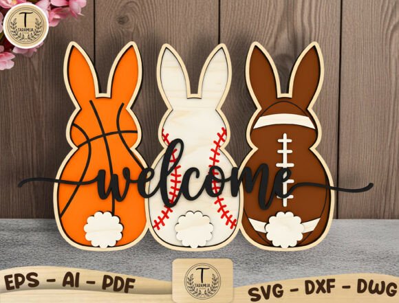 Transform Your Home with the Bunny Layered Sports Door Hanger SVG