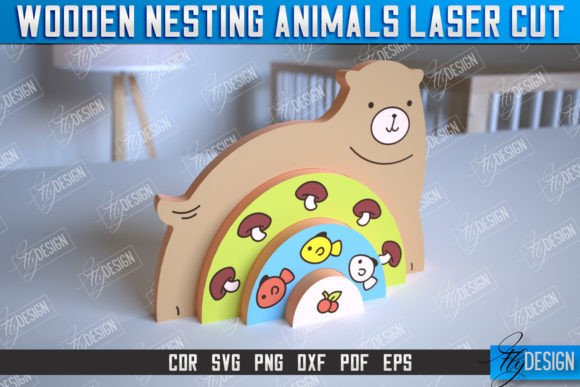 Wooden Nesting Bear Rainbow CNC File – A Creative and Educational Resource for Laser Cutting Enthusiasts